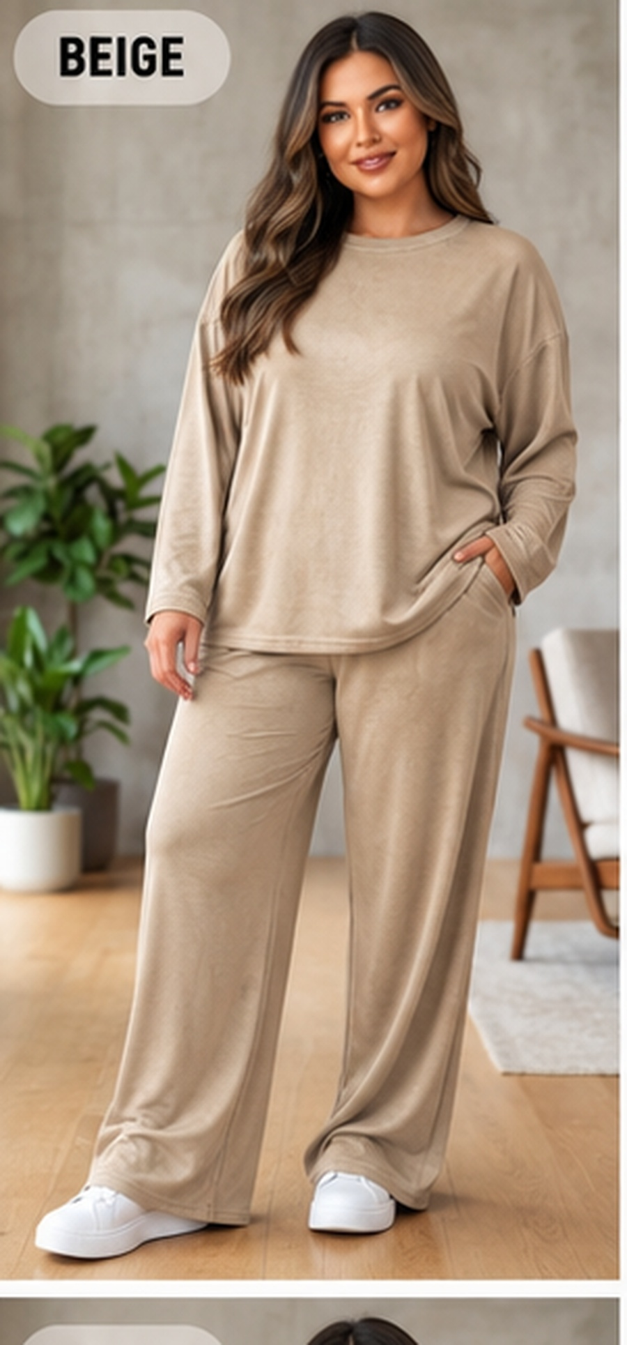 Velour Loungewear Set - One Size UK10-22 THICC FASHIONS - CURVE PLUS-SIZE- Women’s Co Ord set 2 piece casual