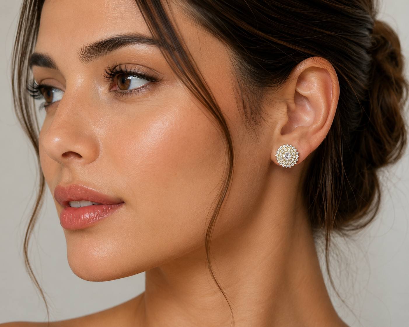 Crystal Halo Stud Earrings