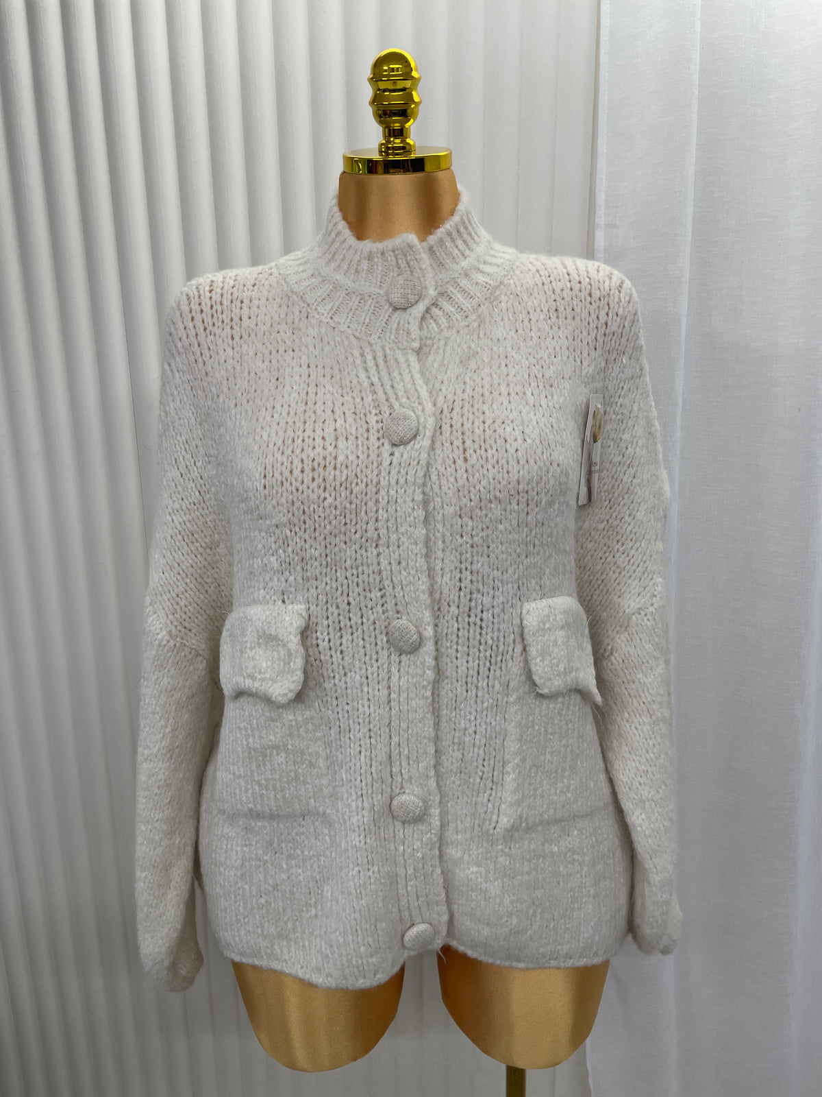 Chunky Knit Button Front Cardigan with Pockets - One size UK 10-22 THICC FASHIONS CURVE PLUSSIZE