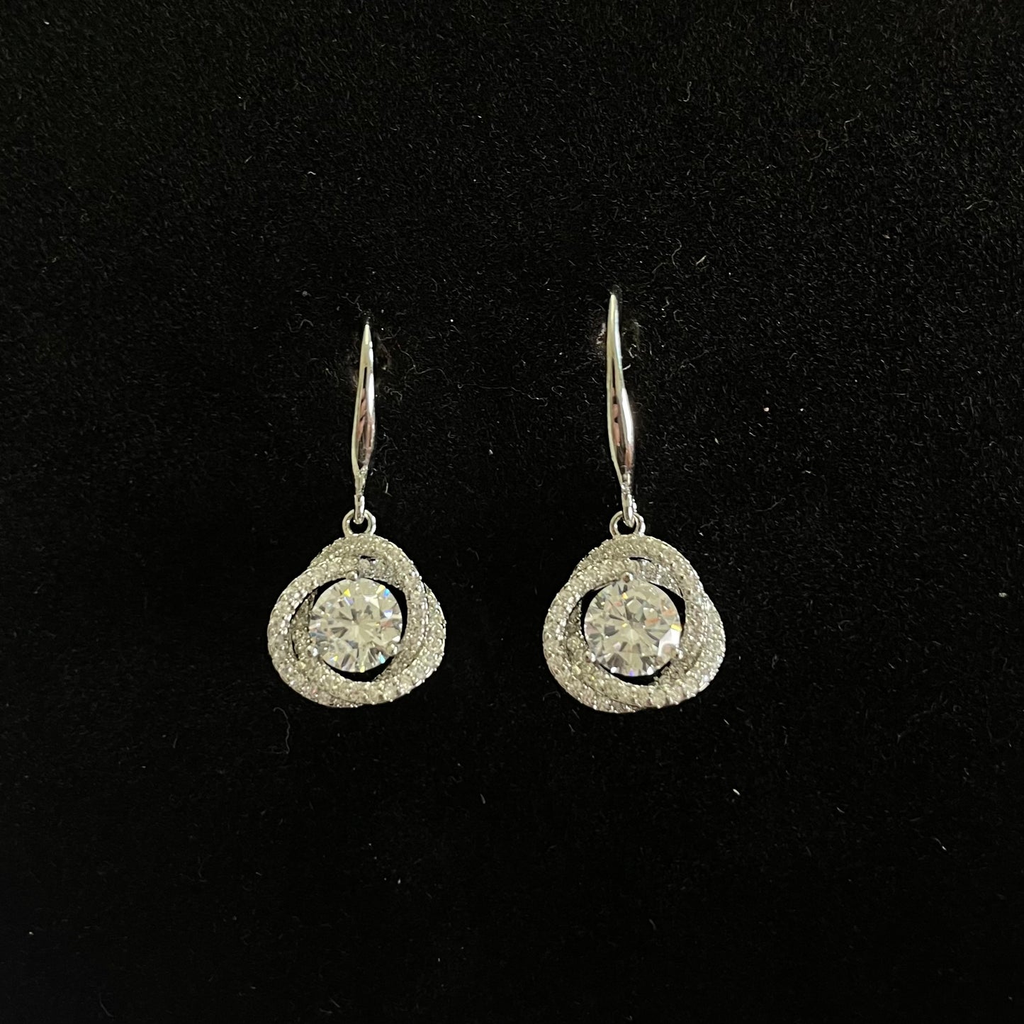 Halo Crystal Drop Earrings