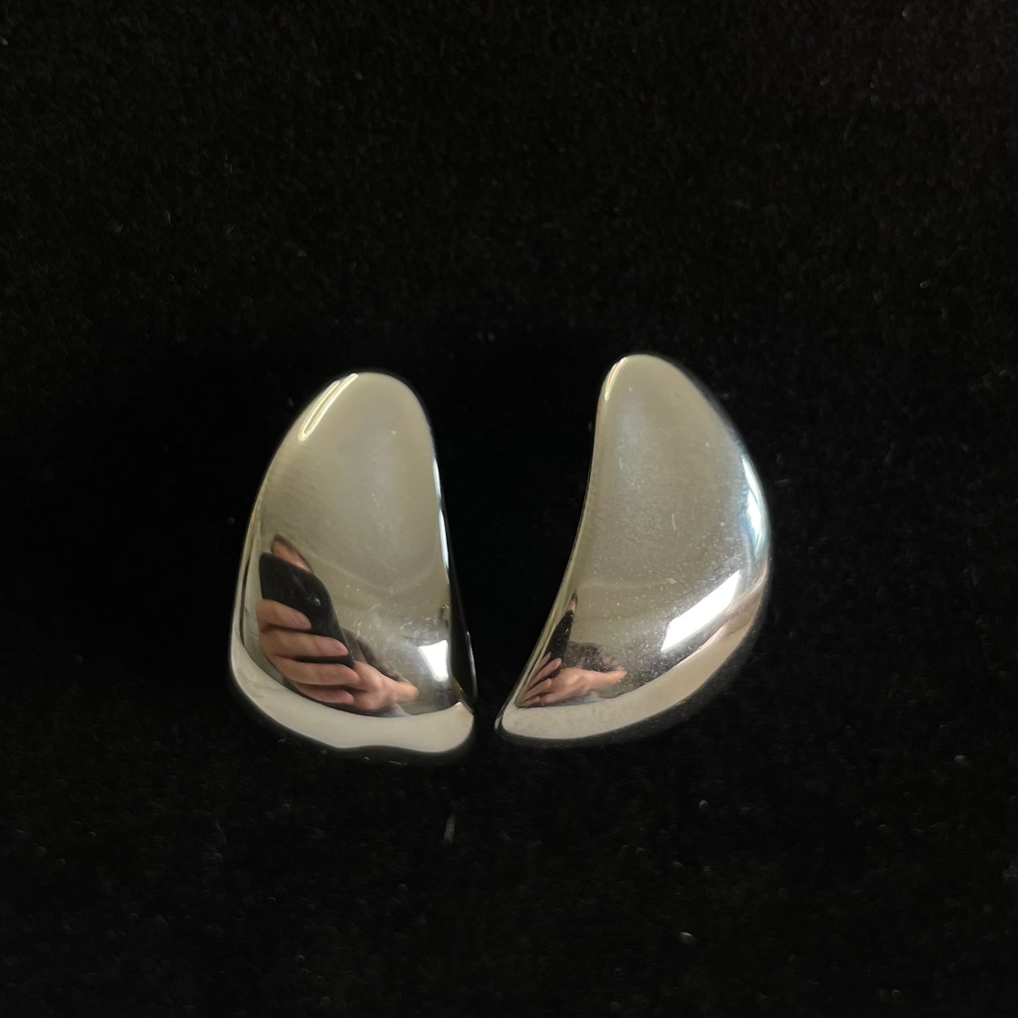 Mirror Polish Organic Teardrop Statement Earrings