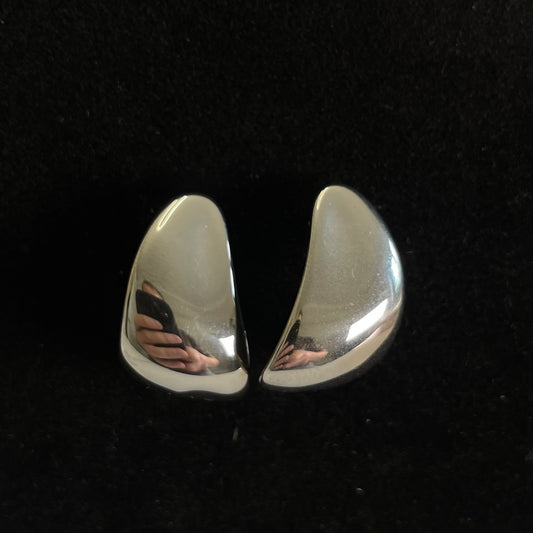 Mirror Polish Organic Teardrop Statement Earrings