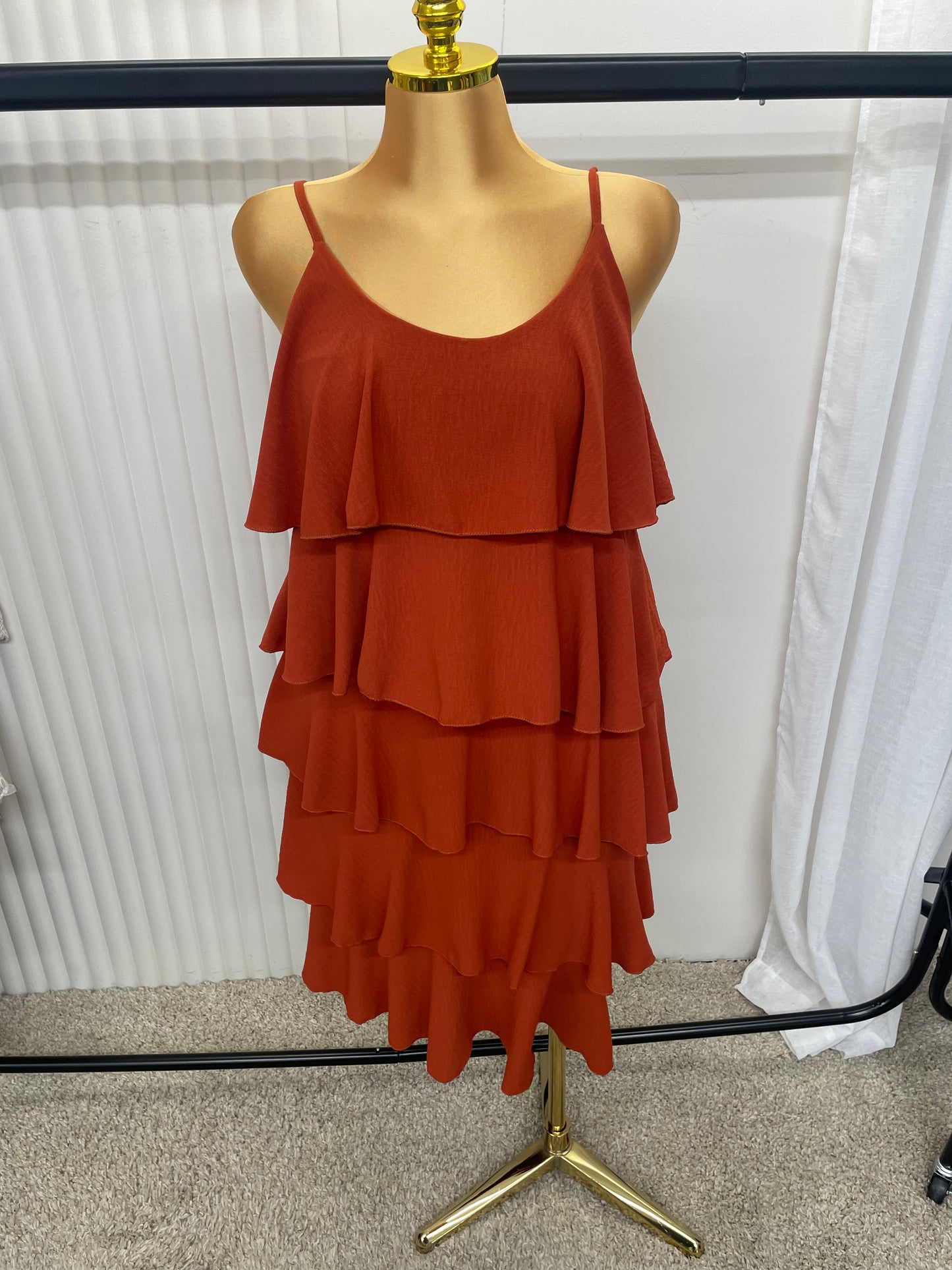 Tiered Frill Cami Midi Dress - One size UK8-16