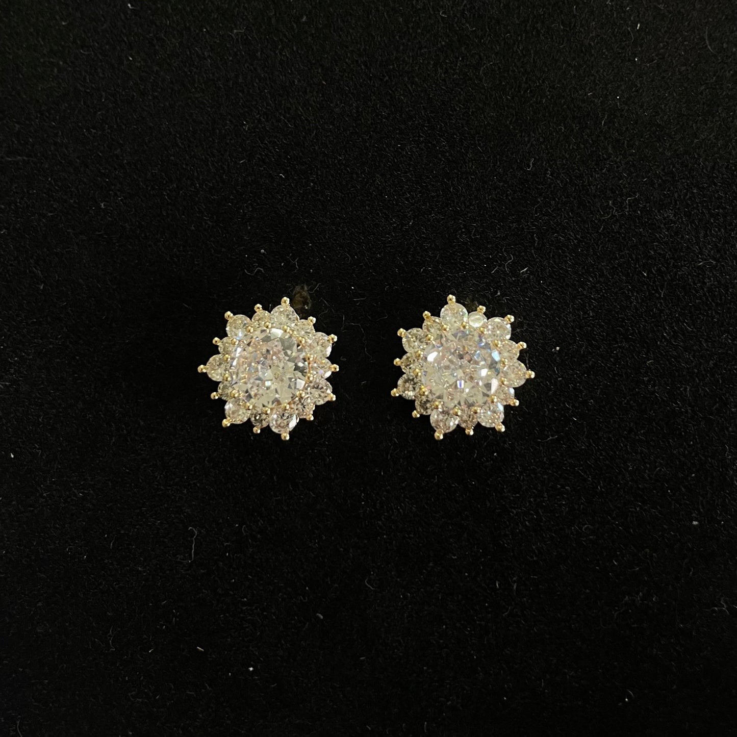 Elegant Floral Halo Stud Earrings