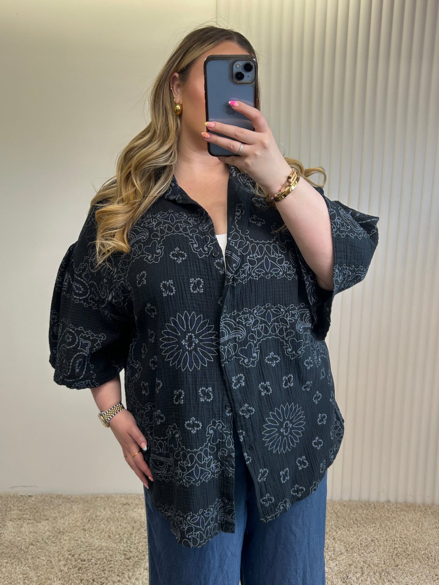 Relaxed Bandana Print Shirt