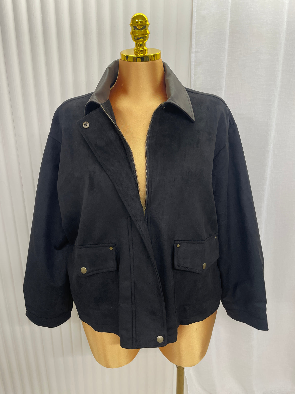 Faux Suede Jacket - One Size 10-22 THICC FASHIONS CURVE PLUS SIZE