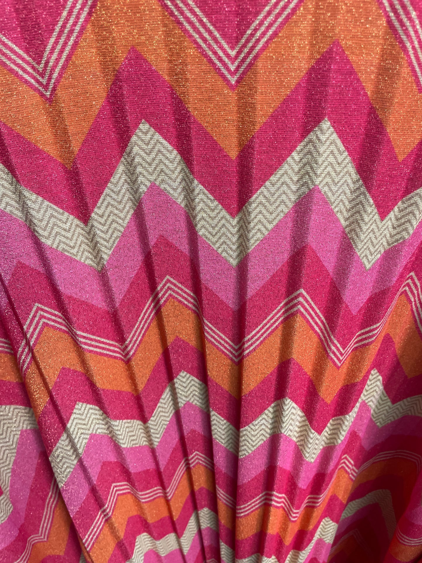 Pleated ZagZag Shimmer MidiMax Dress - One Size UK10-24