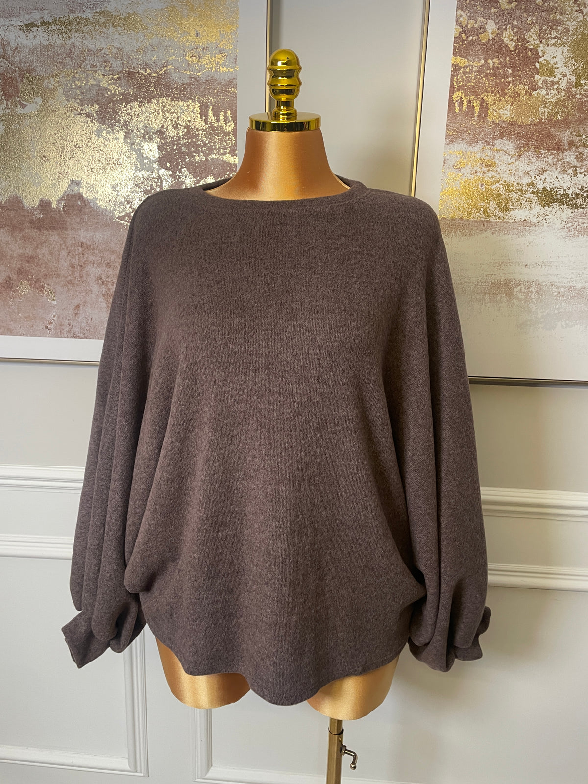 Batwing Soft Knit Round Neck Jumper – One Size UK10–24 - THICC FASHIONS PLUS SIZE CURVE