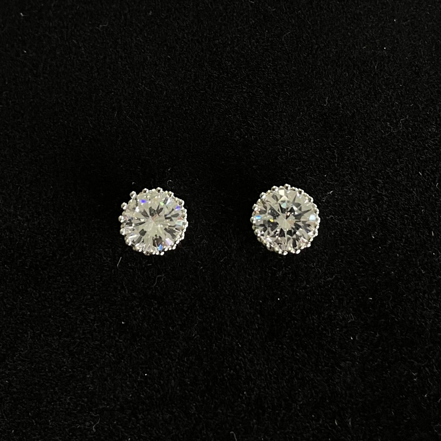 Classic Round Brilliant Halo-Style Stud Earrings