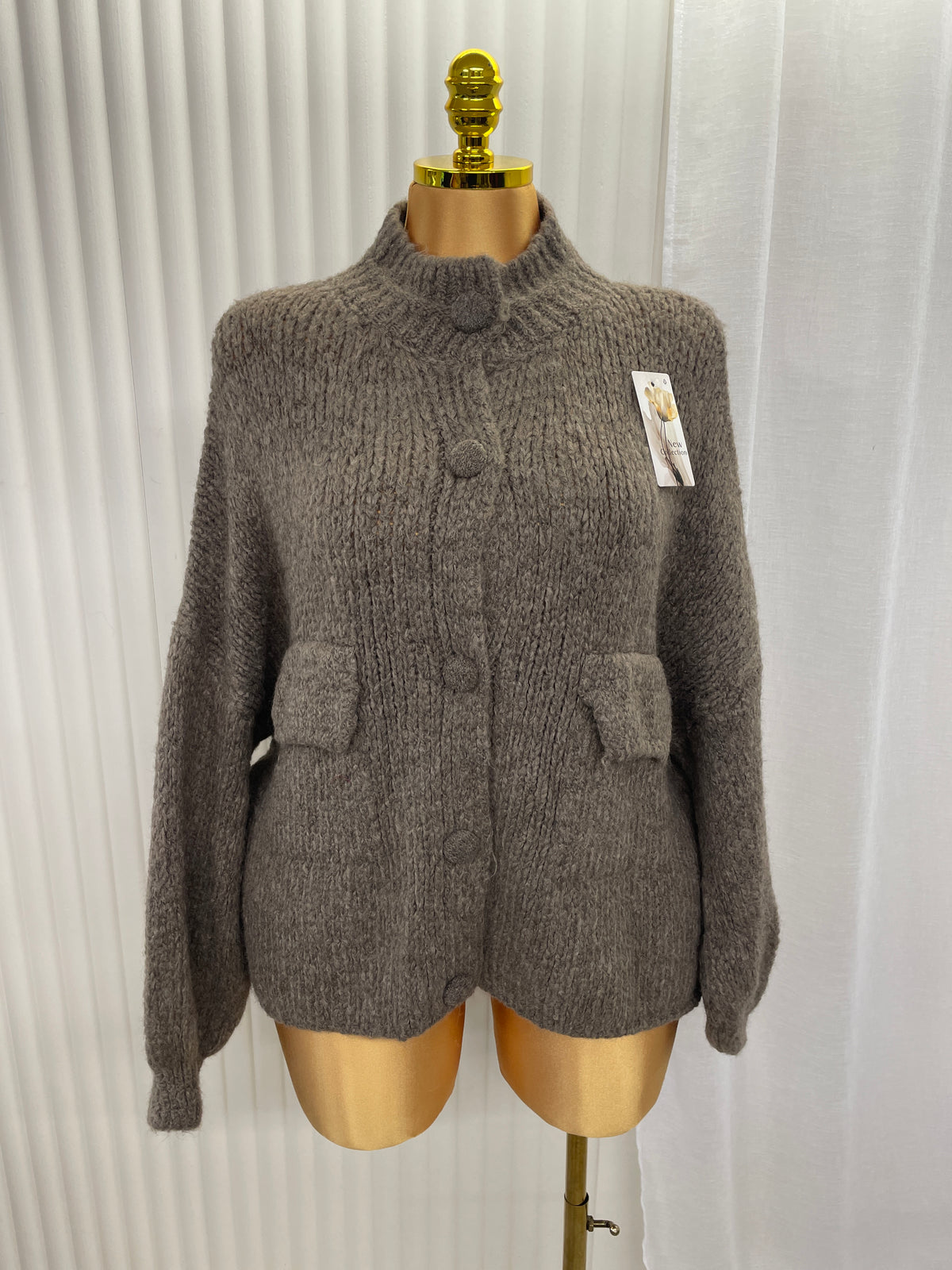 Chunky Knit Button Front Cardigan with Pockets - One size UK 10-22 THICC FASHIONS CURVE PLUSSIZE