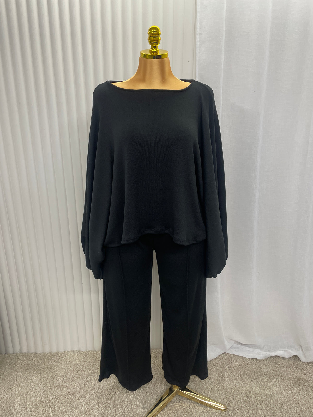 Batwing Lounge Co-Ord Set – Wide Leg Trousers & Oversized Top Women’s - One Size UK 10-22 THICC FASHIONS PLUS SIZE CURVE