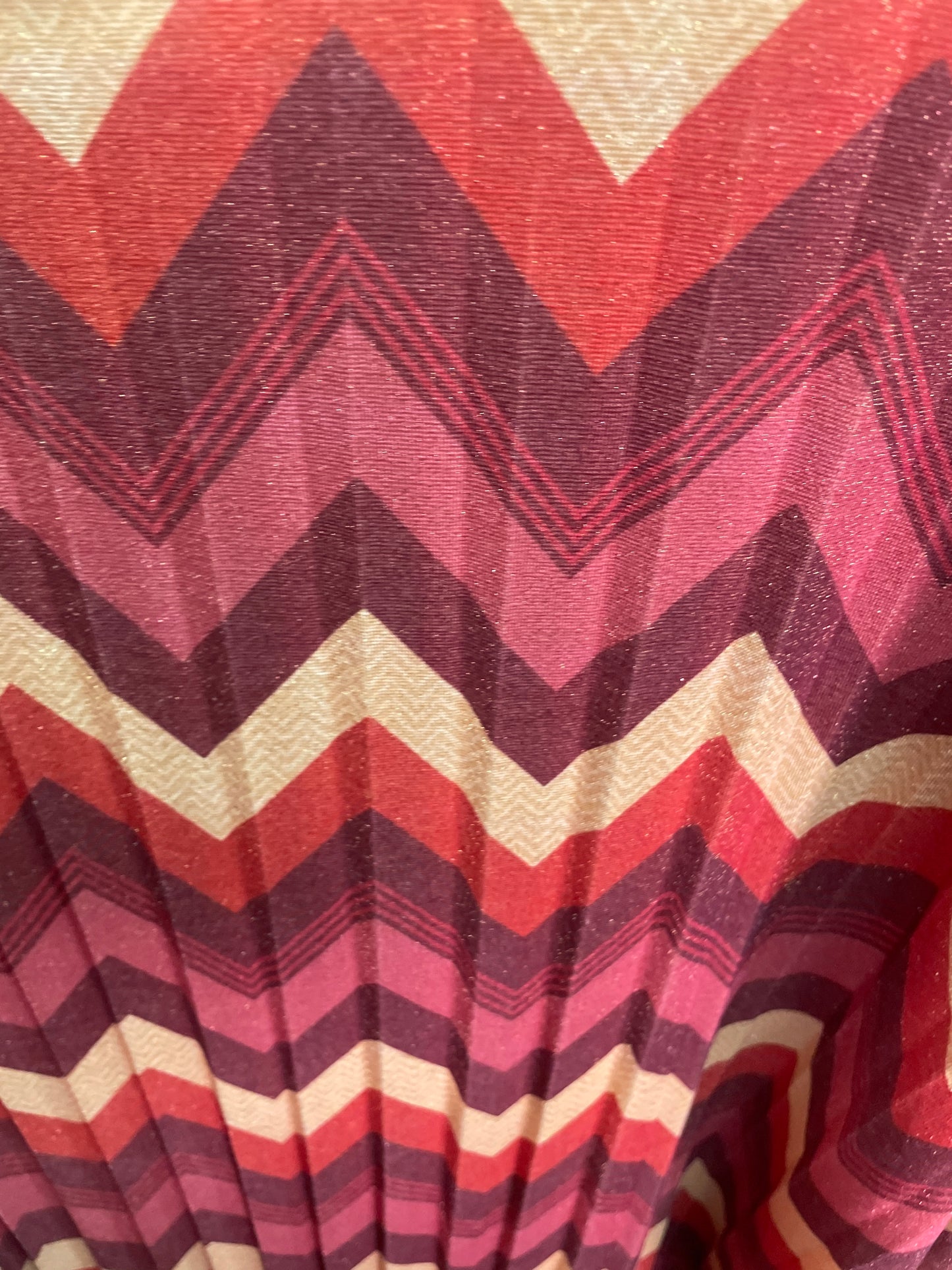 Pleated ZagZag Shimmer MidiMax Dress - One Size UK10-24
