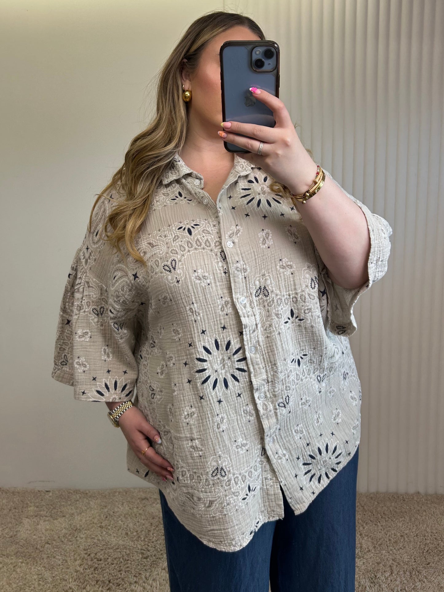Relaxed Bandana Print Shirt