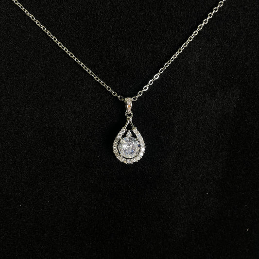 Elegant Teardrop Halo Necklace