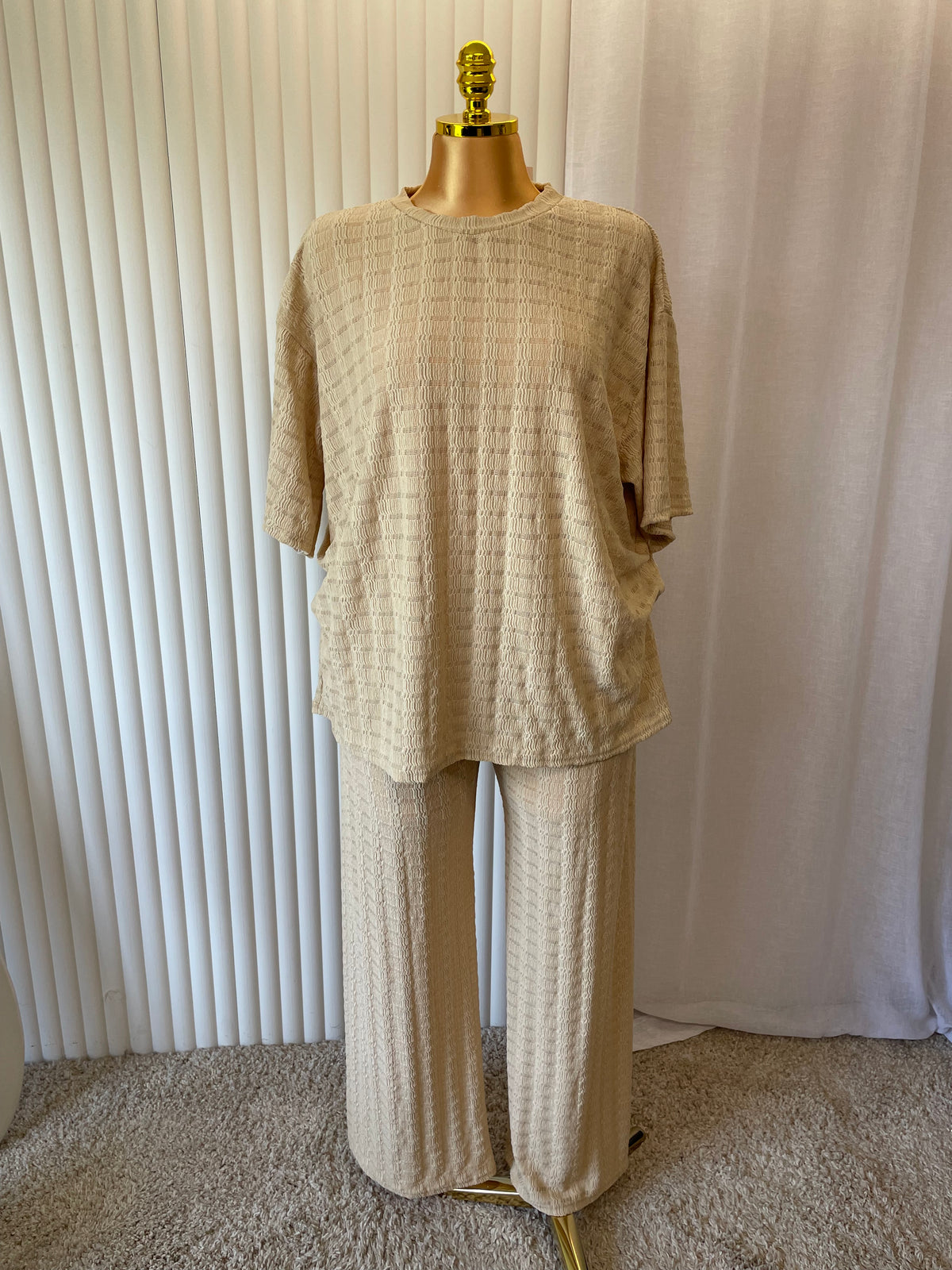 Textured Two-Piece Lounge Set - One size UK10-24 THICC FASHIONS