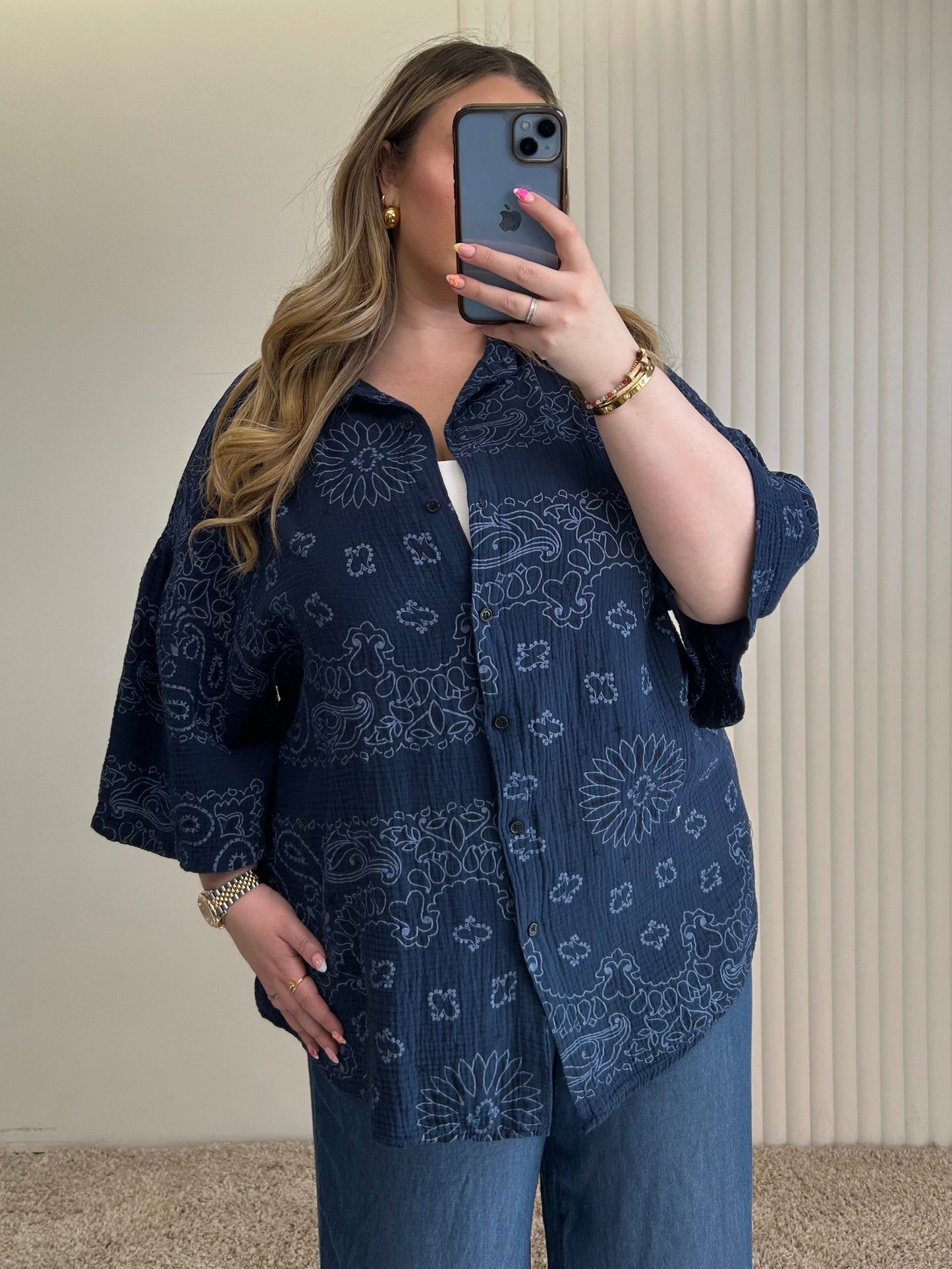Relaxed Bandana Print Shirt