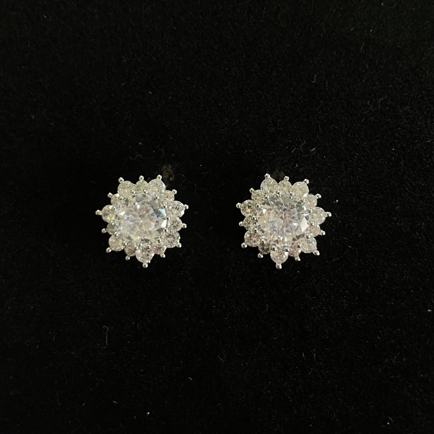 Elegant Floral Halo Stud Earrings