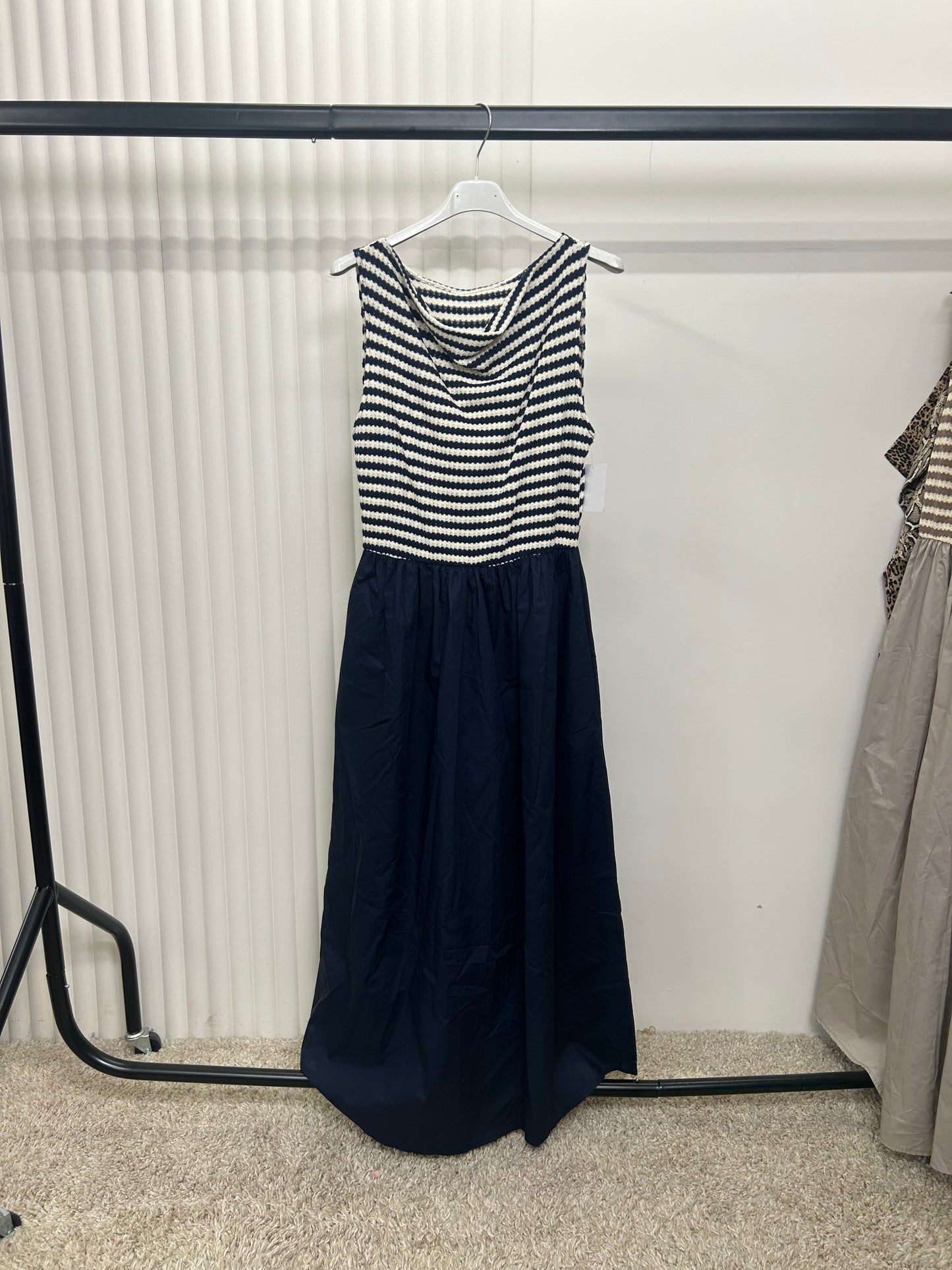 Stripe Knit Bodice Maxi Dress