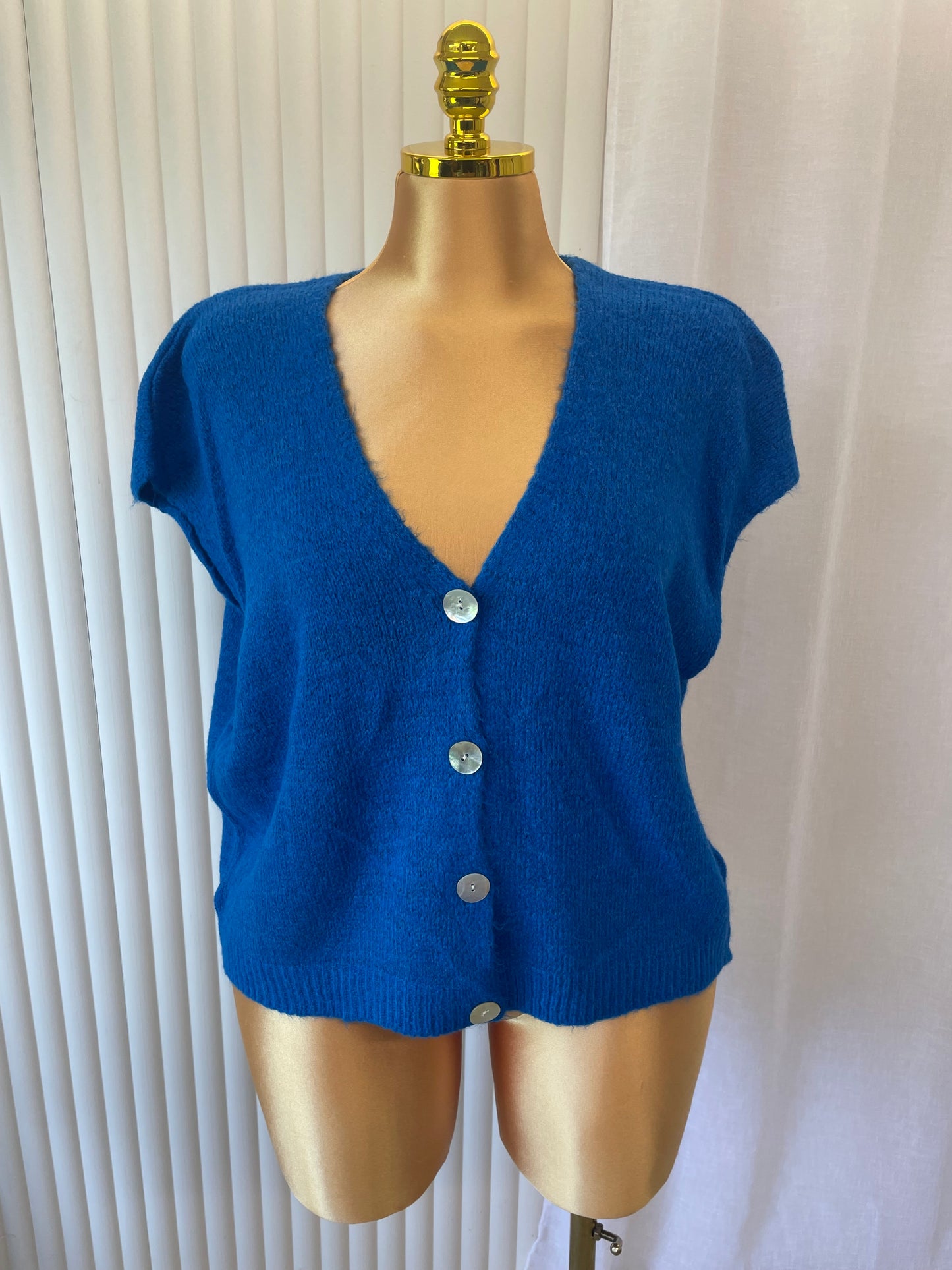 Button Front V-neck Knit Cardigan - One size UK10-20
