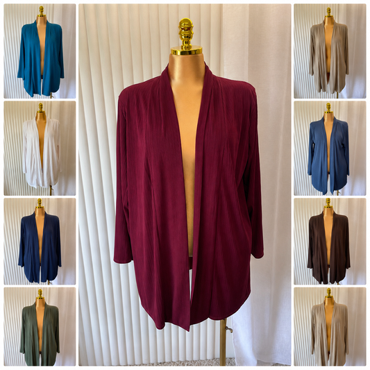 Ribbed Open Front Cardigan - One size UK10-22 THICC FASHIONS