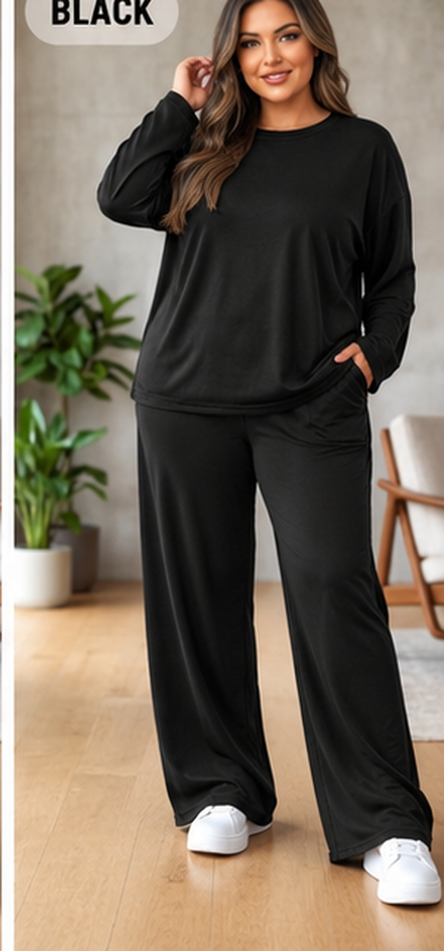 Velour Loungewear Set - One Size UK10-22 THICC FASHIONS - CURVE PLUS-SIZE- Women’s Co Ord set 2 piece casual