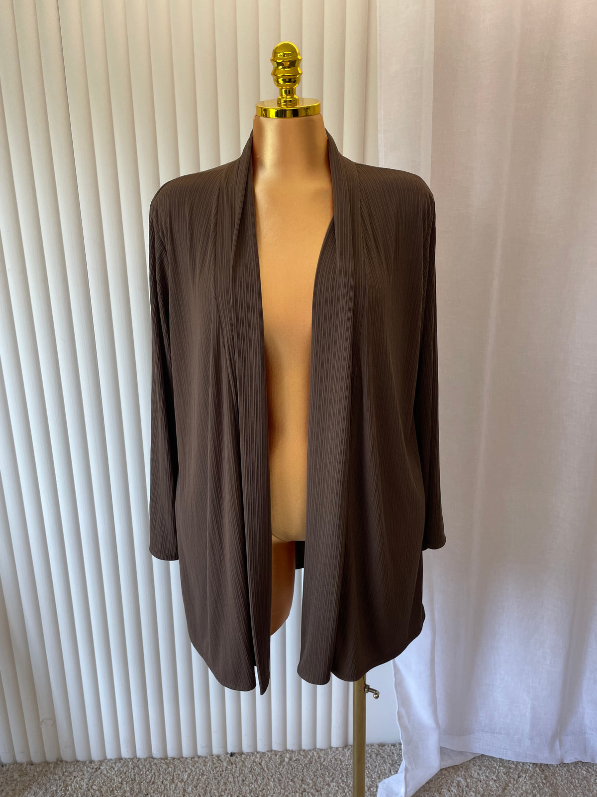 Ribbed Open Front Cardigan - One size UK10-22 THICC FASHIONS