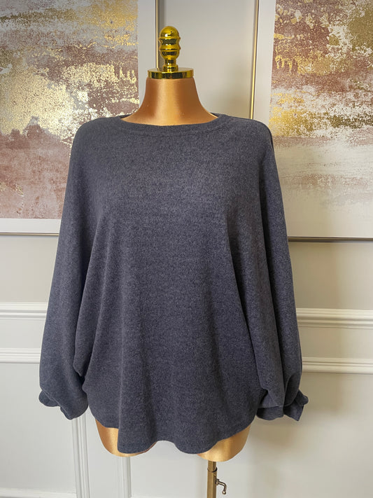 Batwing Soft Knit Round Neck Jumper – One Size UK10–24 - THICC FASHIONS PLUS SIZE CURVE