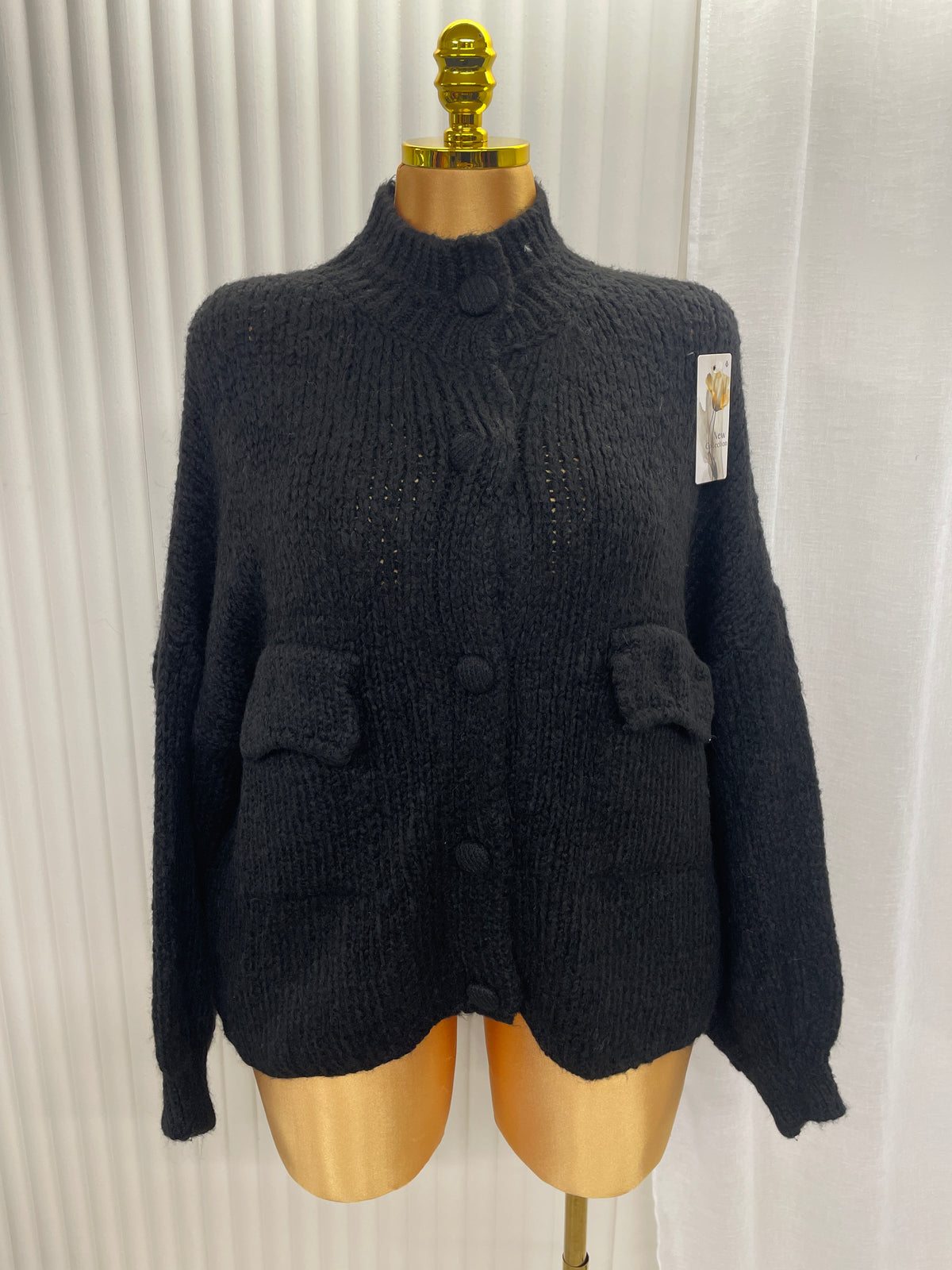 Chunky Knit Button Front Cardigan with Pockets - One size UK 10-22 THICC FASHIONS CURVE PLUSSIZE