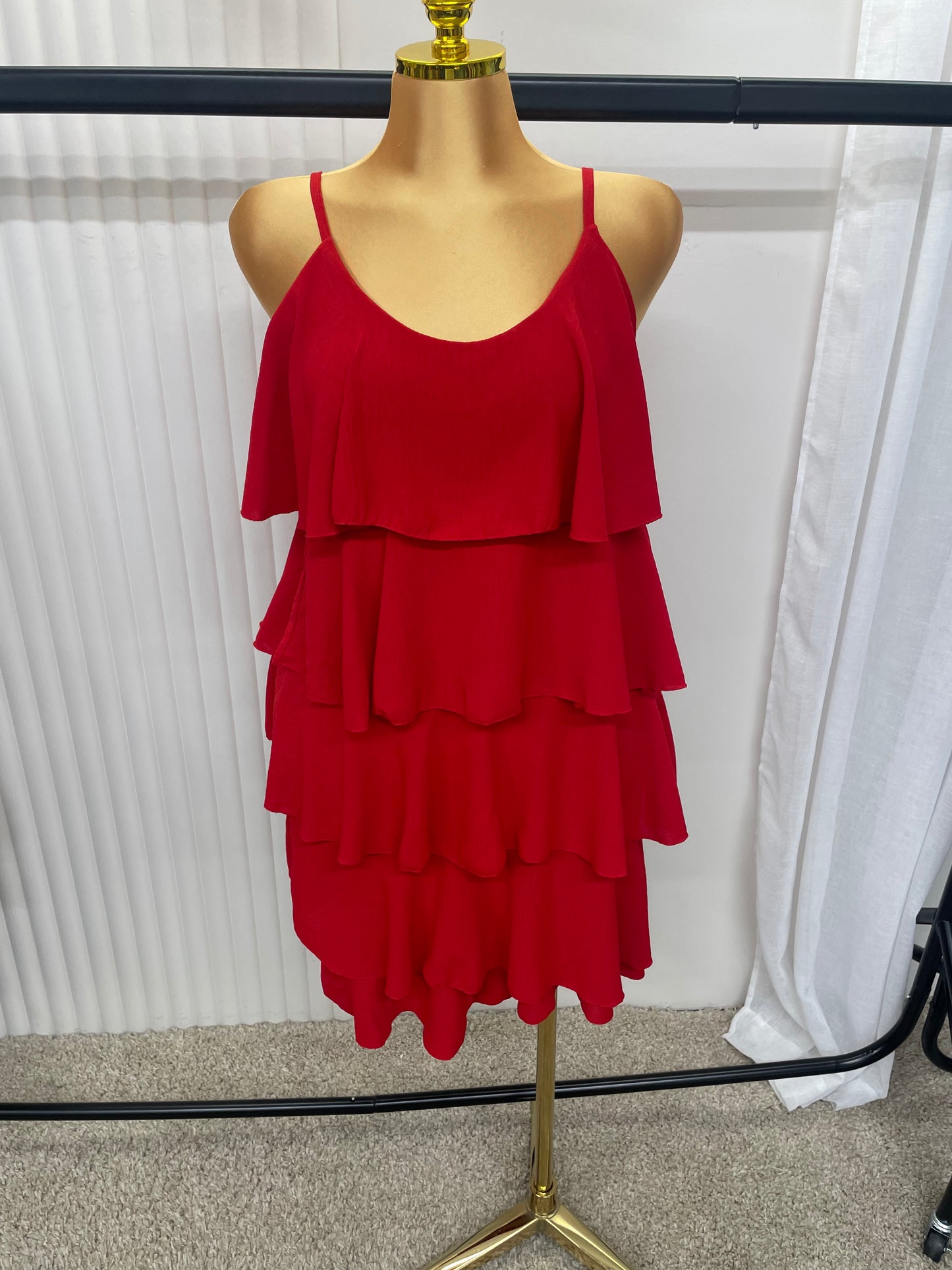 Tiered Frill Cami Midi Dress - One size UK8-16