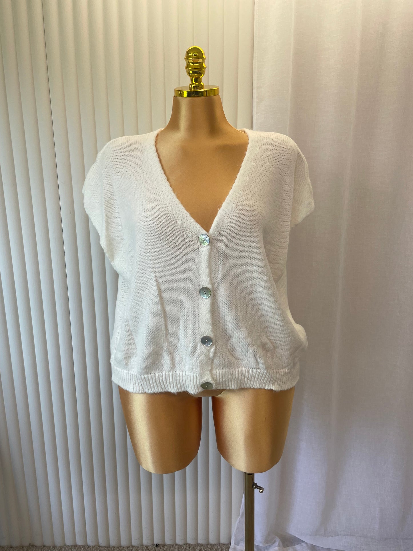 Button Front V-neck Knit Cardigan - One size UK10-20