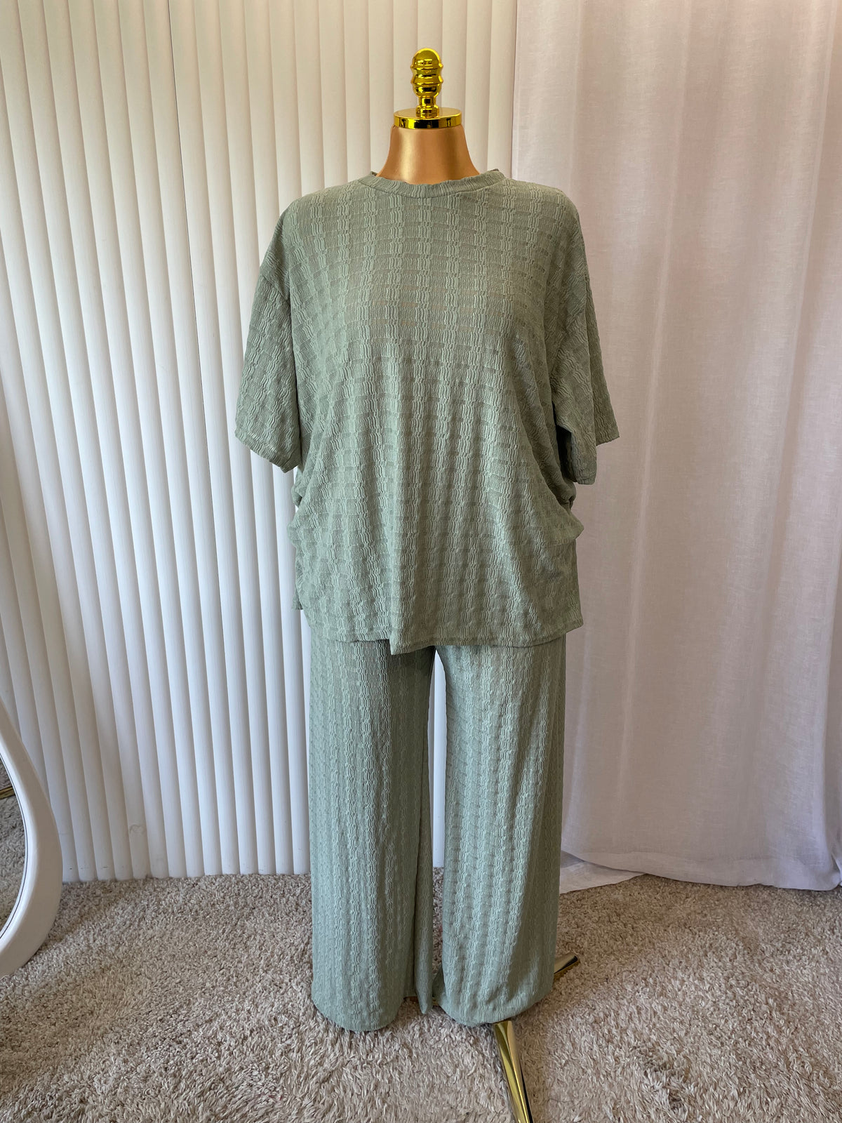 Textured Two-Piece Lounge Set - One size UK10-24 THICC FASHIONS