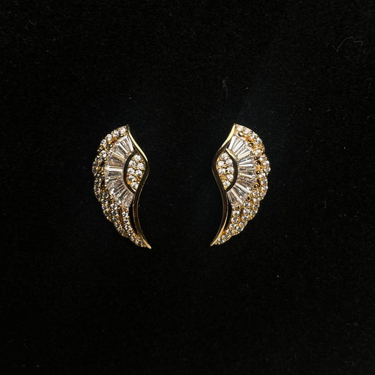 Angel Wing Baguette Crystal Stud Earrings