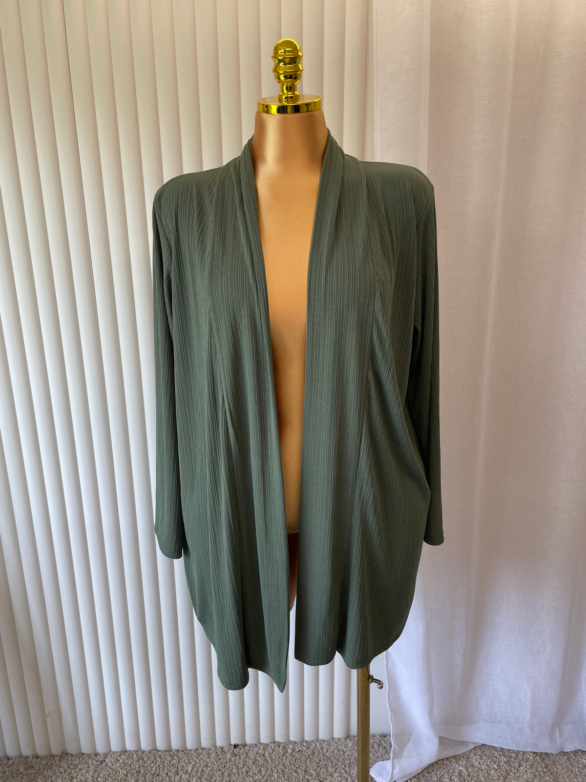 Ribbed Open Front Cardigan - One size UK10-22 THICC FASHIONS