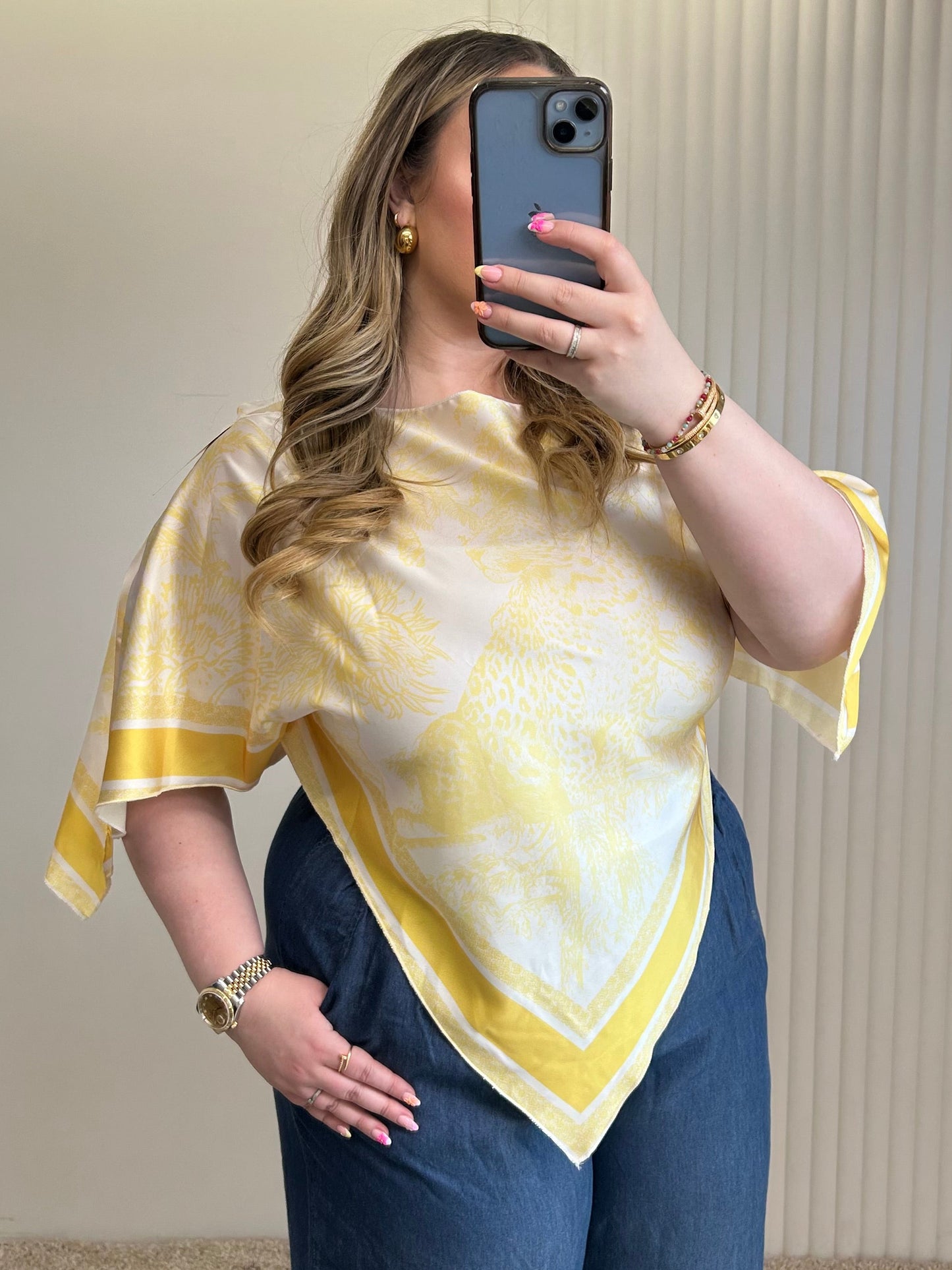Jungle Print Cape Blouse