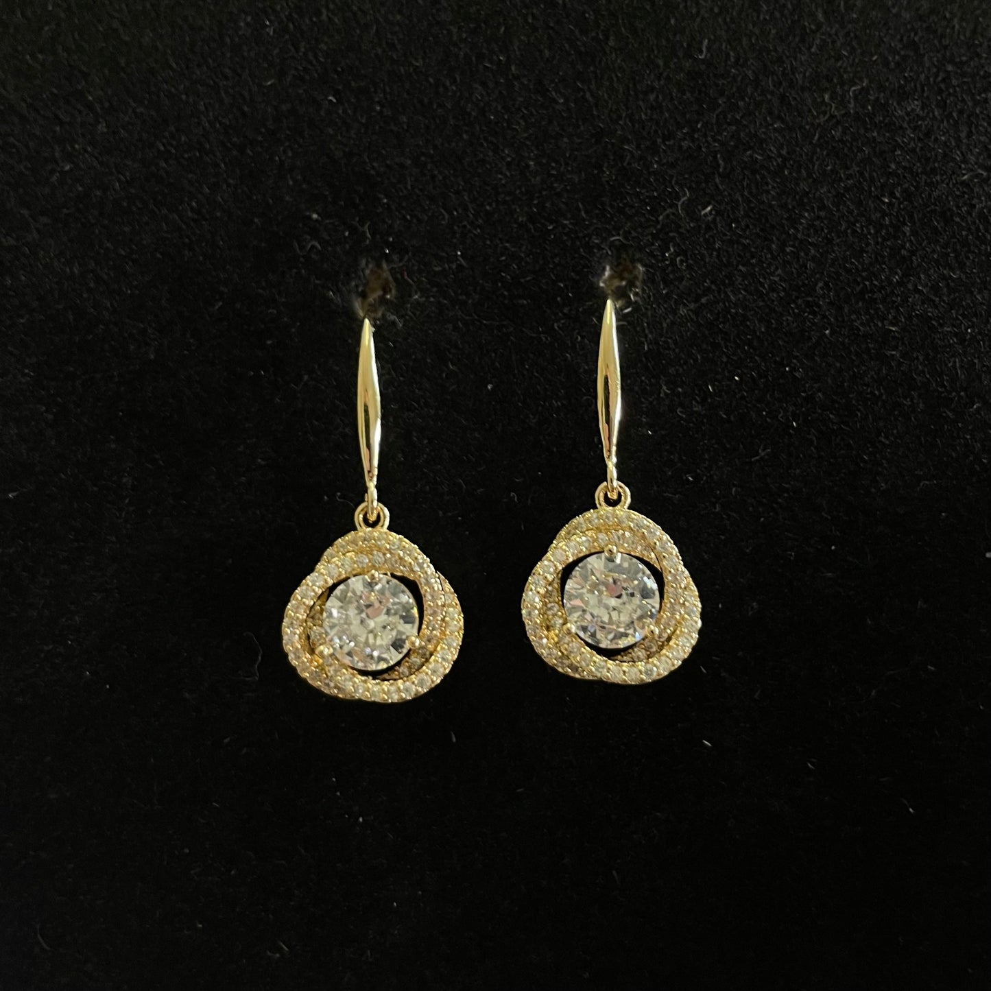 Halo Crystal Drop Earrings