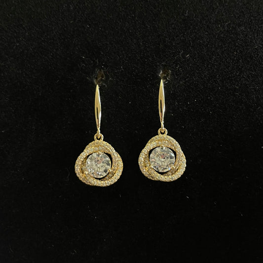 Halo Crystal Drop Earrings