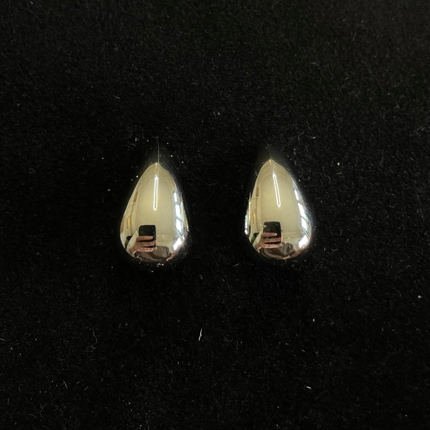 Teardrop Mirror Finished Earrings