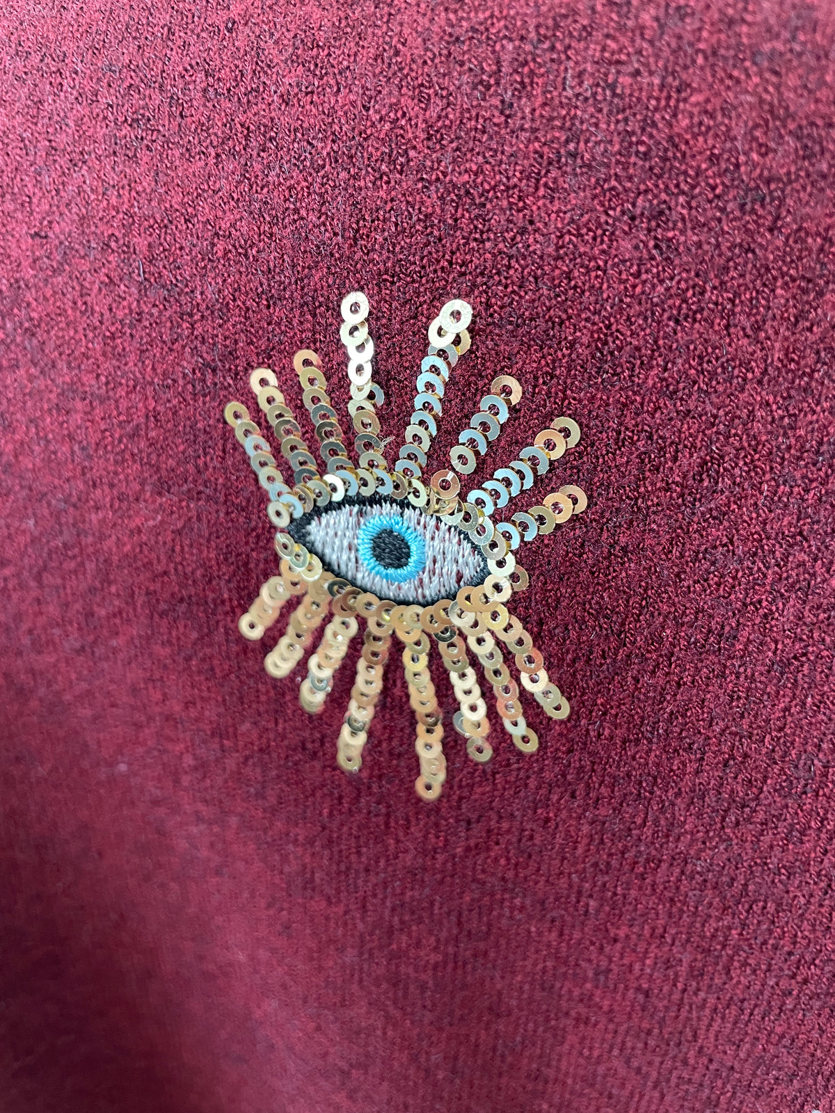 Sequin Eye Detail V-Neck Jumper - One size UK10-24 THICC FASHIONS Plus size Curve