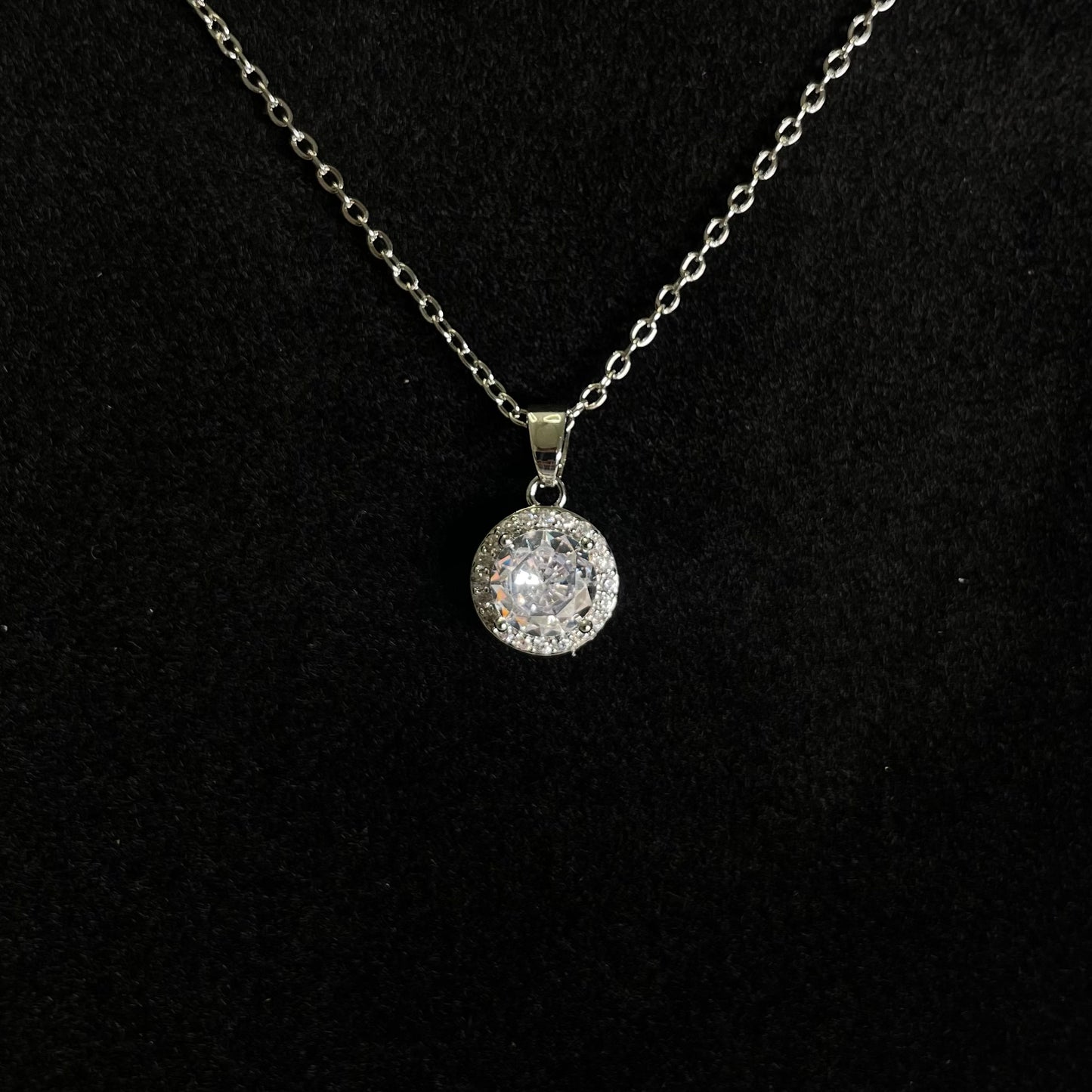 Radiant Halo Crystal Pendant Necklace