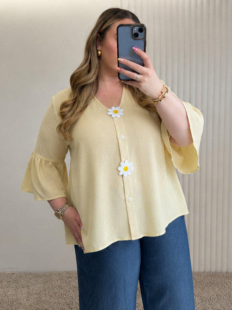 Daisy Detail Peplum Blouse