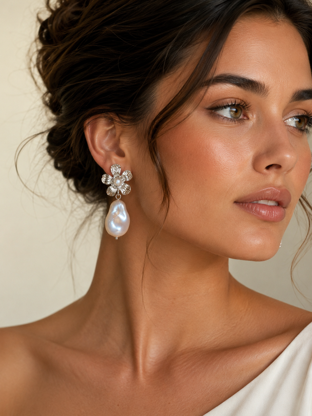 Pearl Bloom Statement Earrings