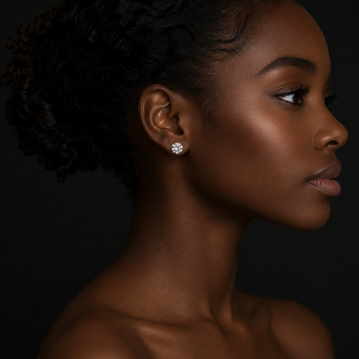 Classic Round-Cut Crystal Stud Earrings