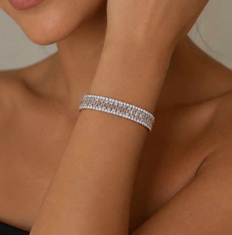 Radiant Baguette Crystal Adjustable Tennis Bracelet