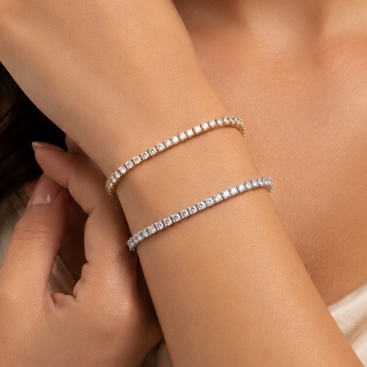 Princess-Cut Slim Adjustable Tennis Bracelet