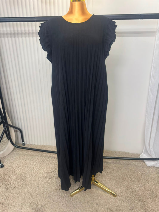 Pleated Frill Sleeve Maxi Dress – One Size (UK 10–24)